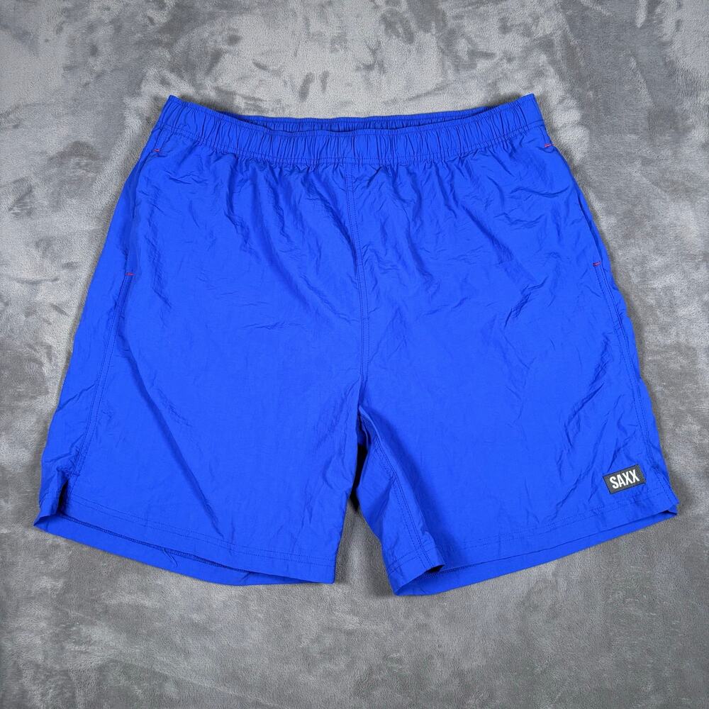 SAXX Go Coastal 2N1 Volley Shorts BallPark Pouch Blue XL 7.5” Inseam